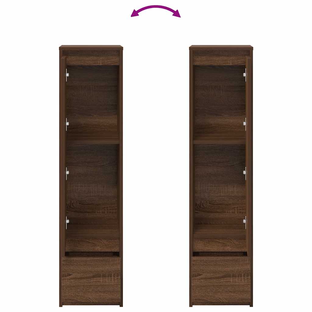Highboard Braun Eichen-Optik 29,5x34x119,5 cm Holzwerkstoff