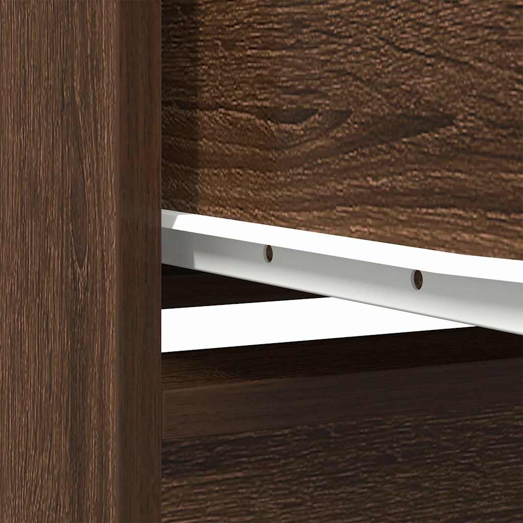 Highboard Braun Eichen-Optik 29,5x34x119,5 cm Holzwerkstoff