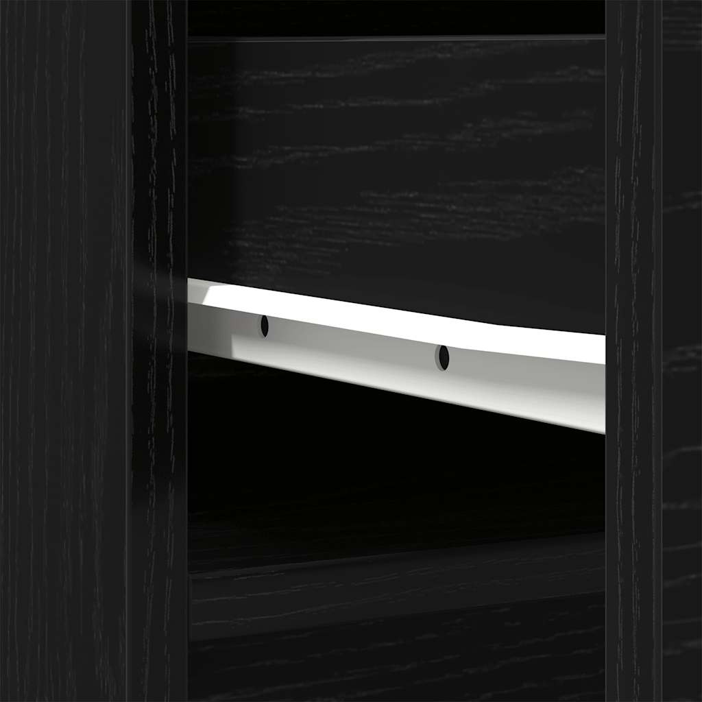 Highboard Schwarz Eichen-Optik 37,5x35x180 cm Holzwerkstoff