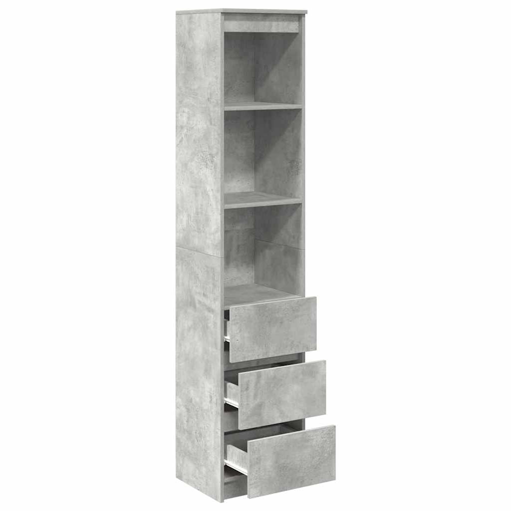Highboard Betongrau 37,5x35x180 cm Holzwerkstoff