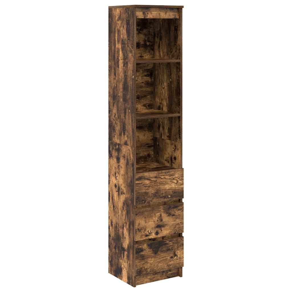 Highboard Räuchereiche 37,5x35x180 cm Holzwerkstoff