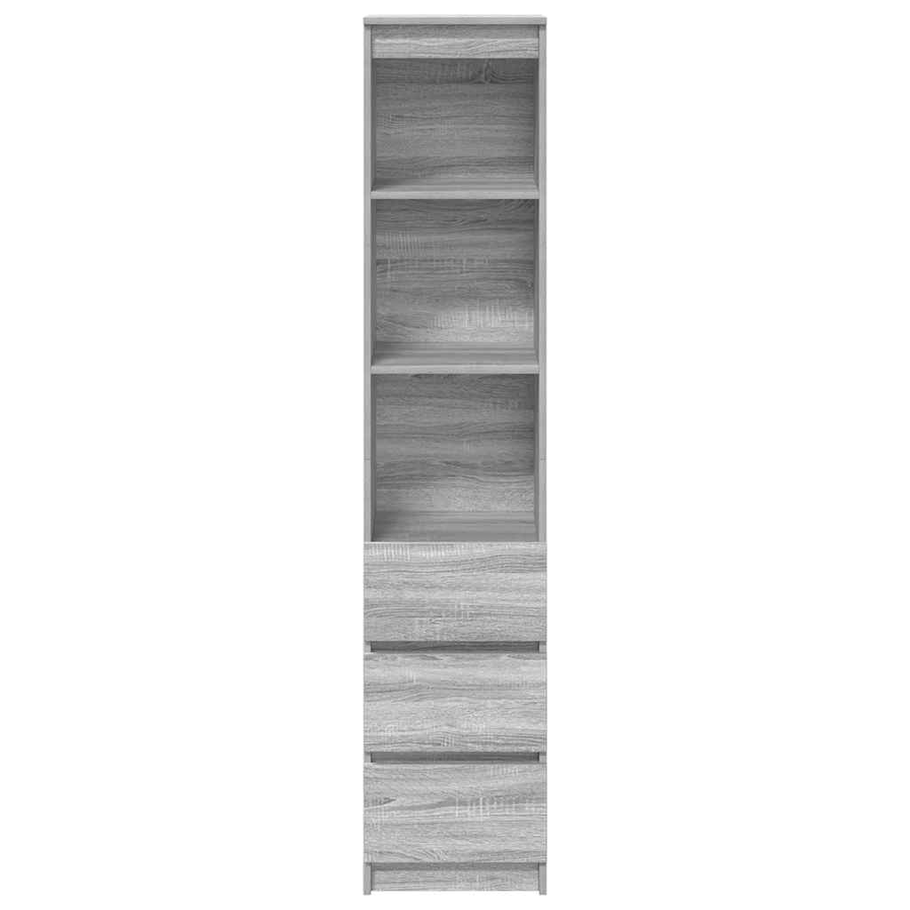 Highboard Grau Sonoma 37,5x35x180 cm Holzwerkstoff