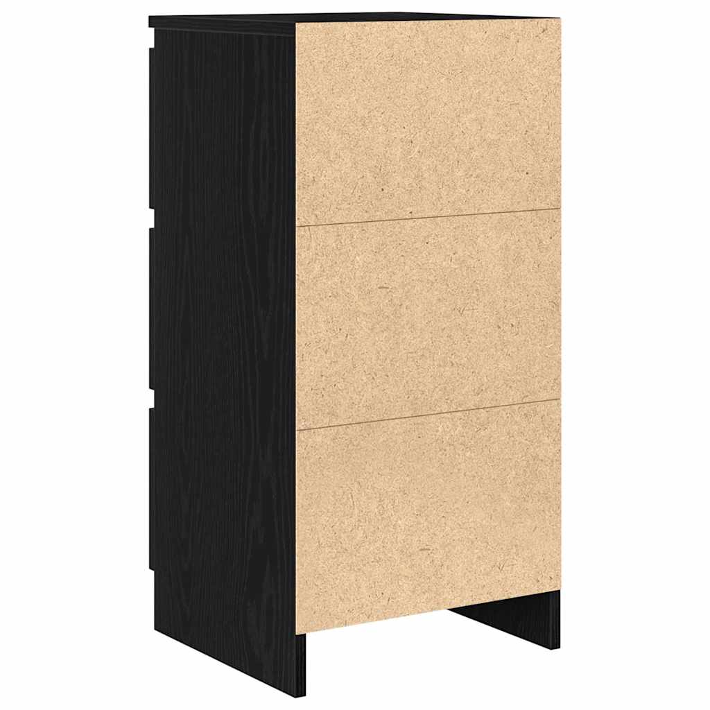 Sideboard Schwarz Eichen-Optik 37,5x35x76 cm Holzwerkstoff