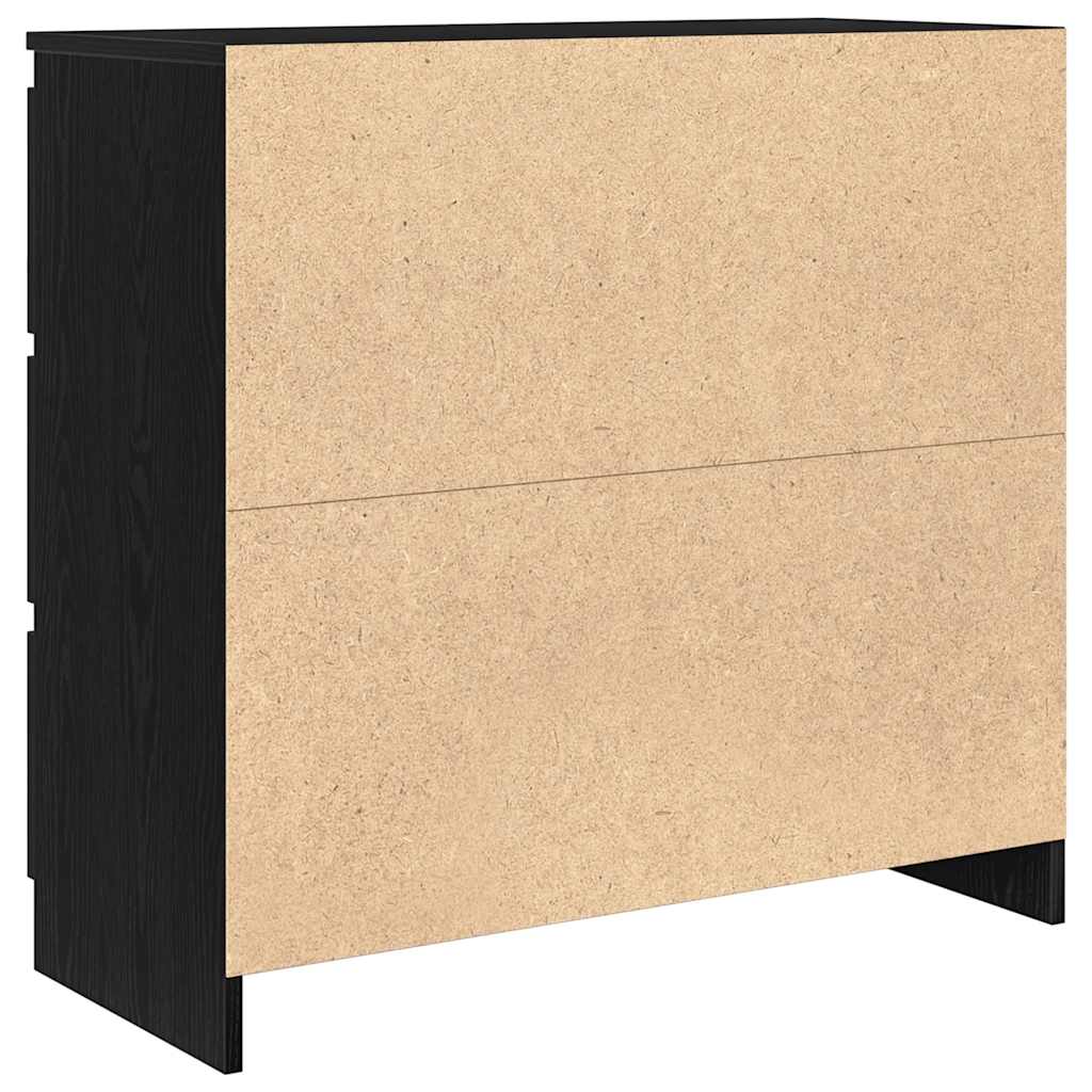 Sideboard Schwarz Eichen-Optik 80x35x76 cm Holzwerkstoff