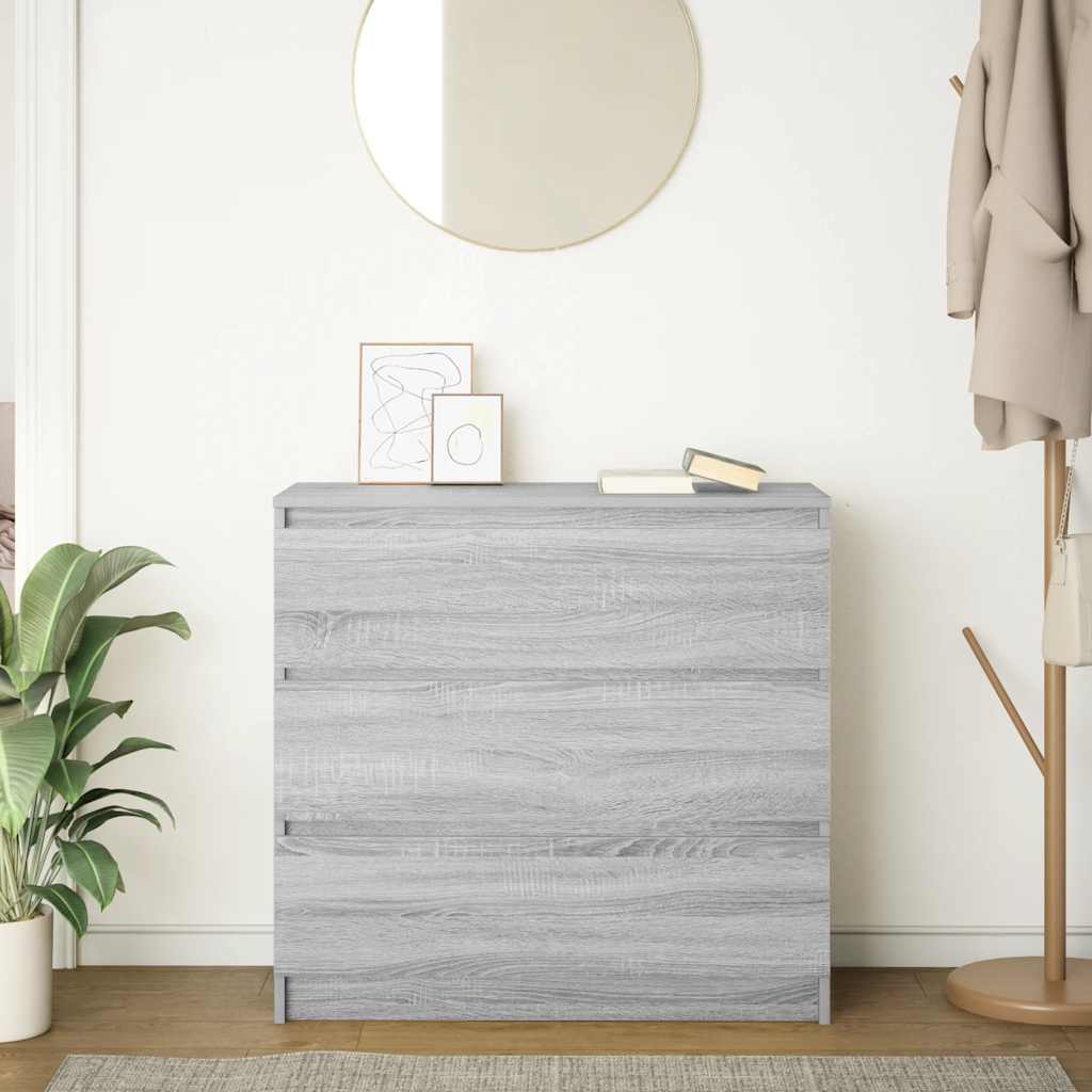 Sideboard Grau Sonoma 80x35x76 cm Holzwerkstoff