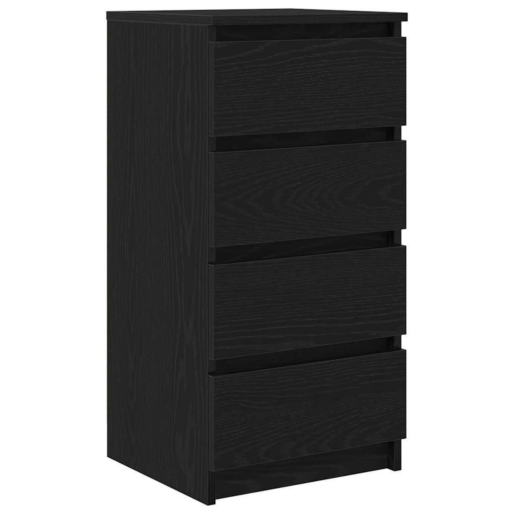 Sideboard Schwarz Eichen-Optik 37,5x35x76 cm Holzwerkstoff