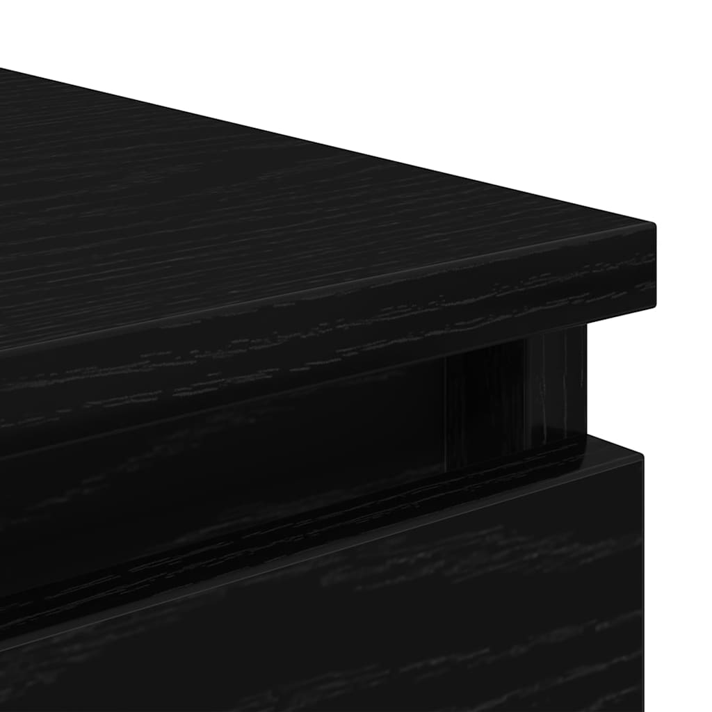 Sideboard Schwarz Eichen-Optik 37,5x35x76 cm Holzwerkstoff