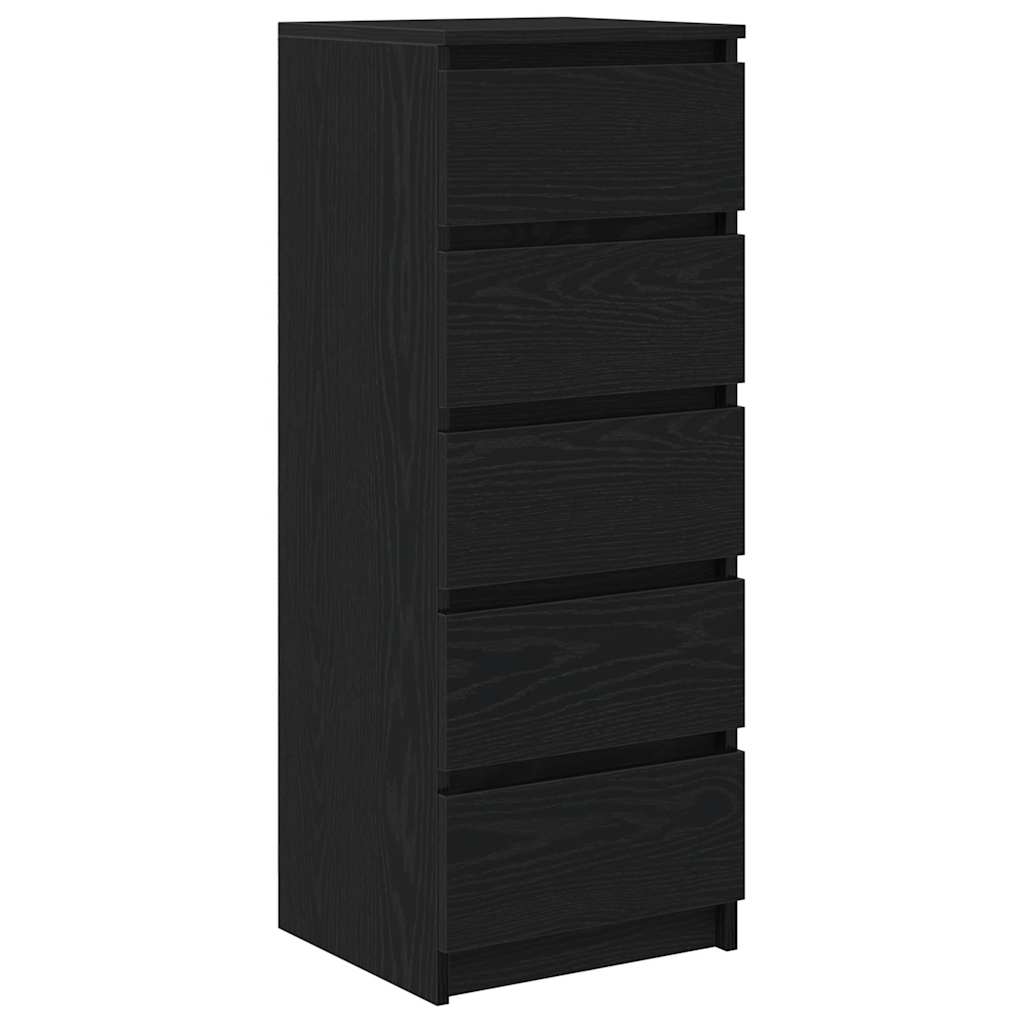 Sideboard mit Schubladen Schwarz Eichen-Optik 37,5x35x99 cm