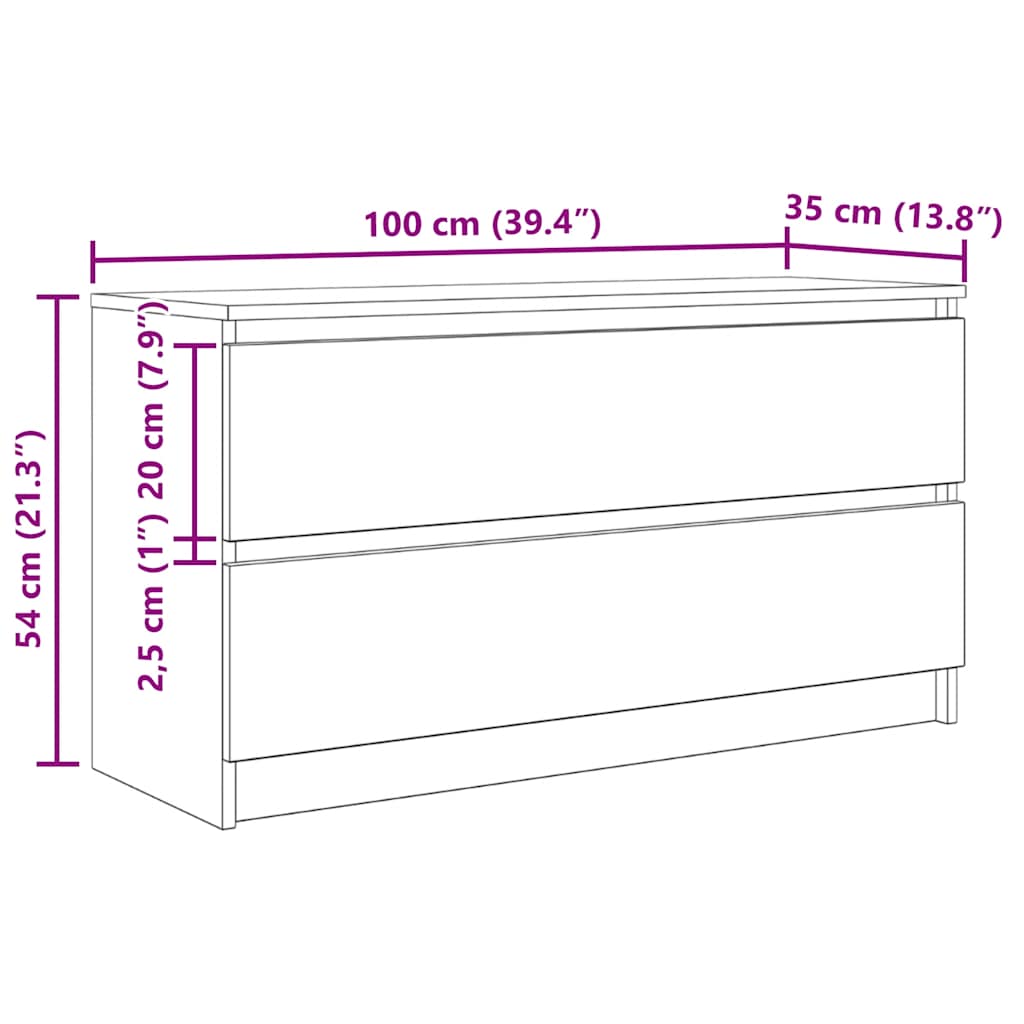 TV-Schrank Sonoma-Eiche 100x35x54 cm Holzwerkstoff