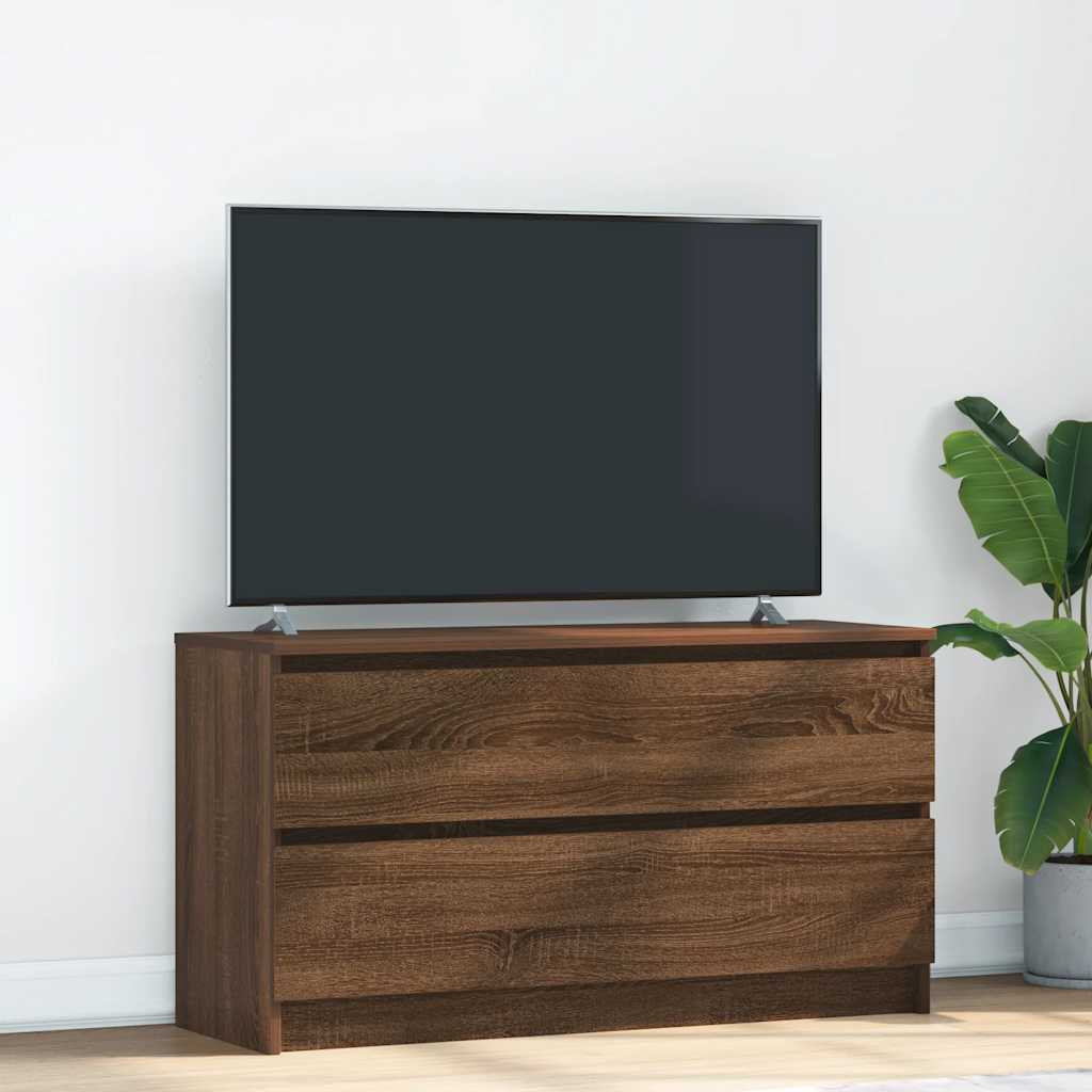 TV-Schrank Braun Eichen-Optik 100x35x54 cm Holzwerkstoff
