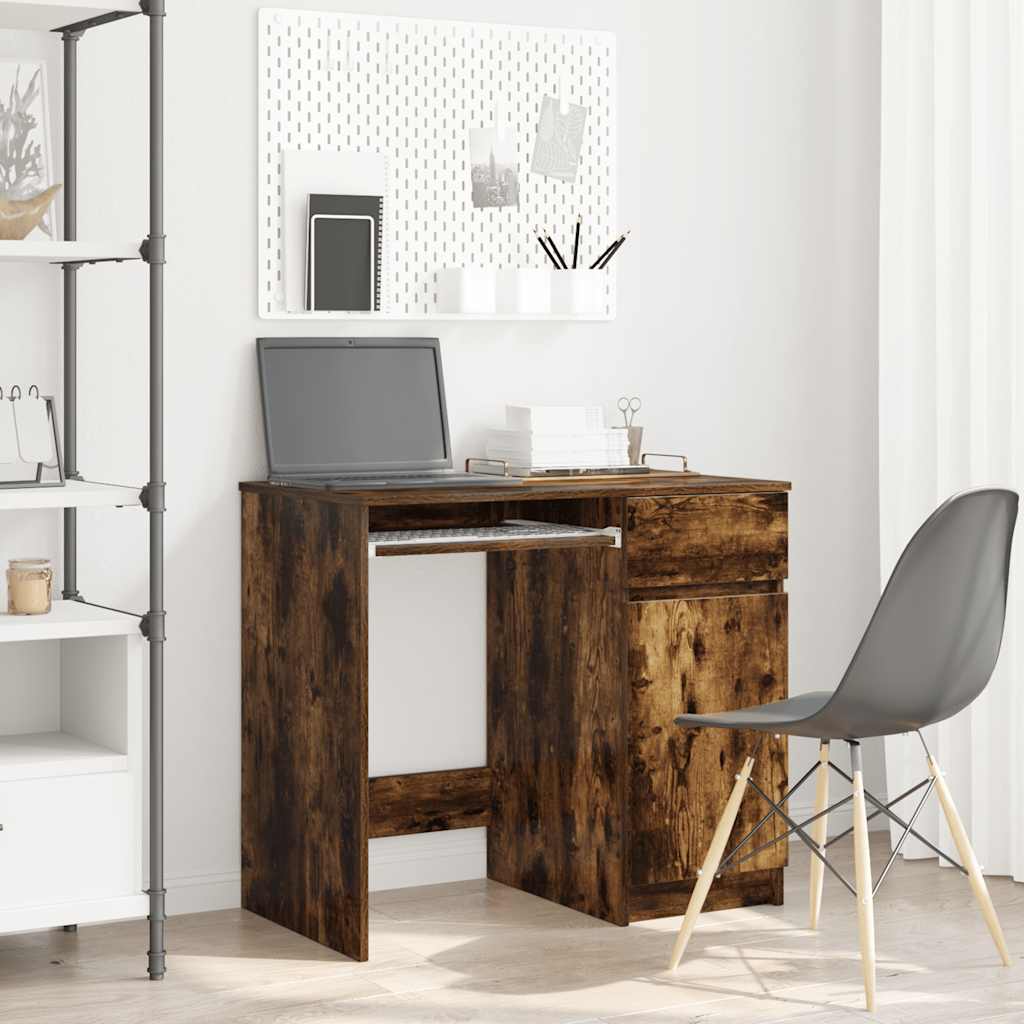 Schreibtisch Räuchereiche 86x49x76 cm Holzwerkstoff