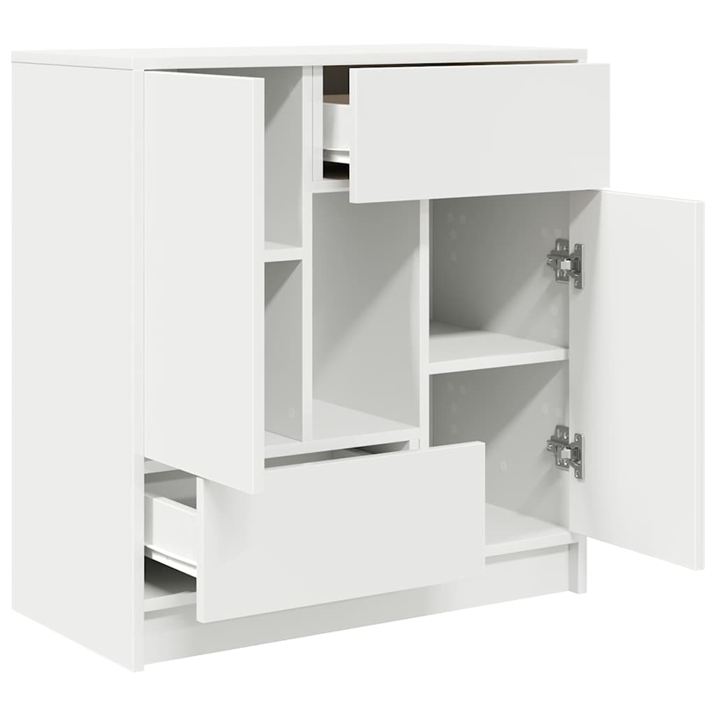 Sideboard mit Schubladen und Türen Weiß 70,5x34x74,5 cm