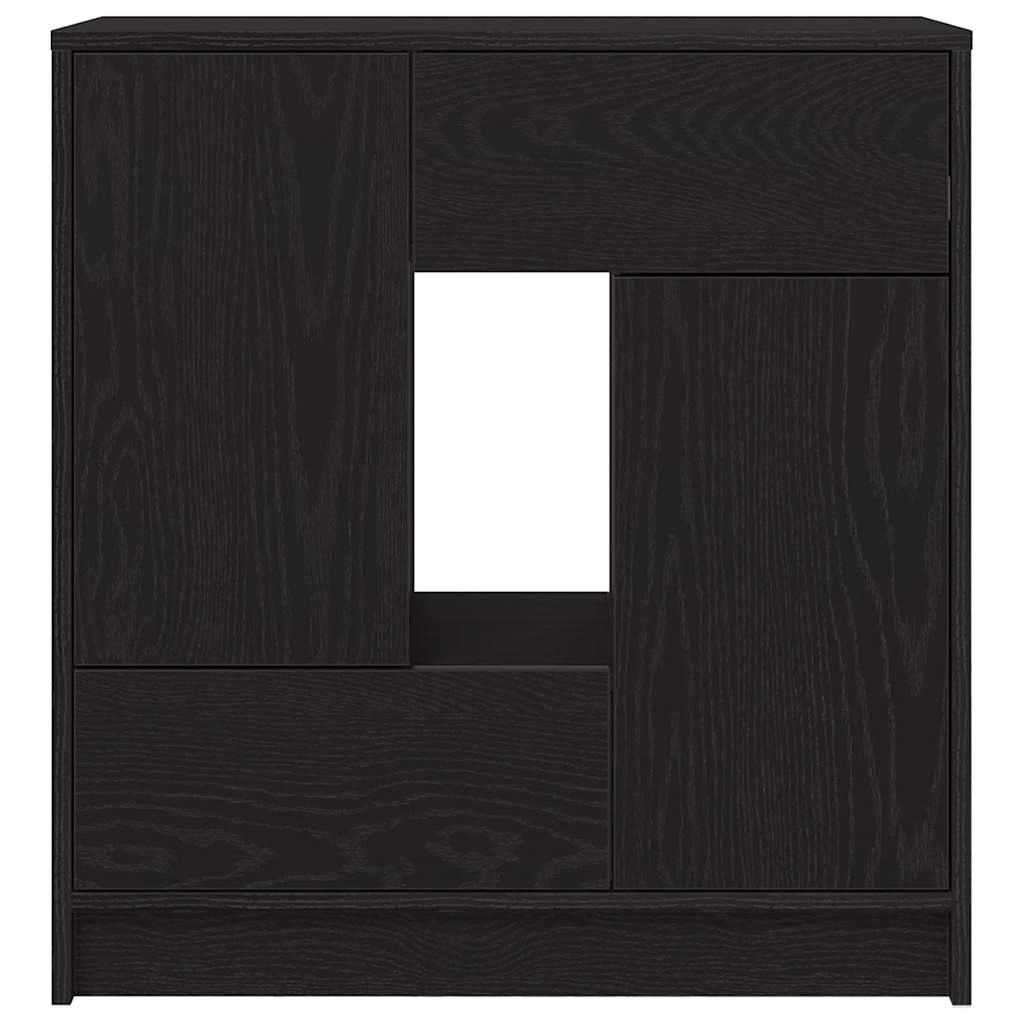 Sideboard mit Schubladen und Türen Schwarz Eichen-Optik