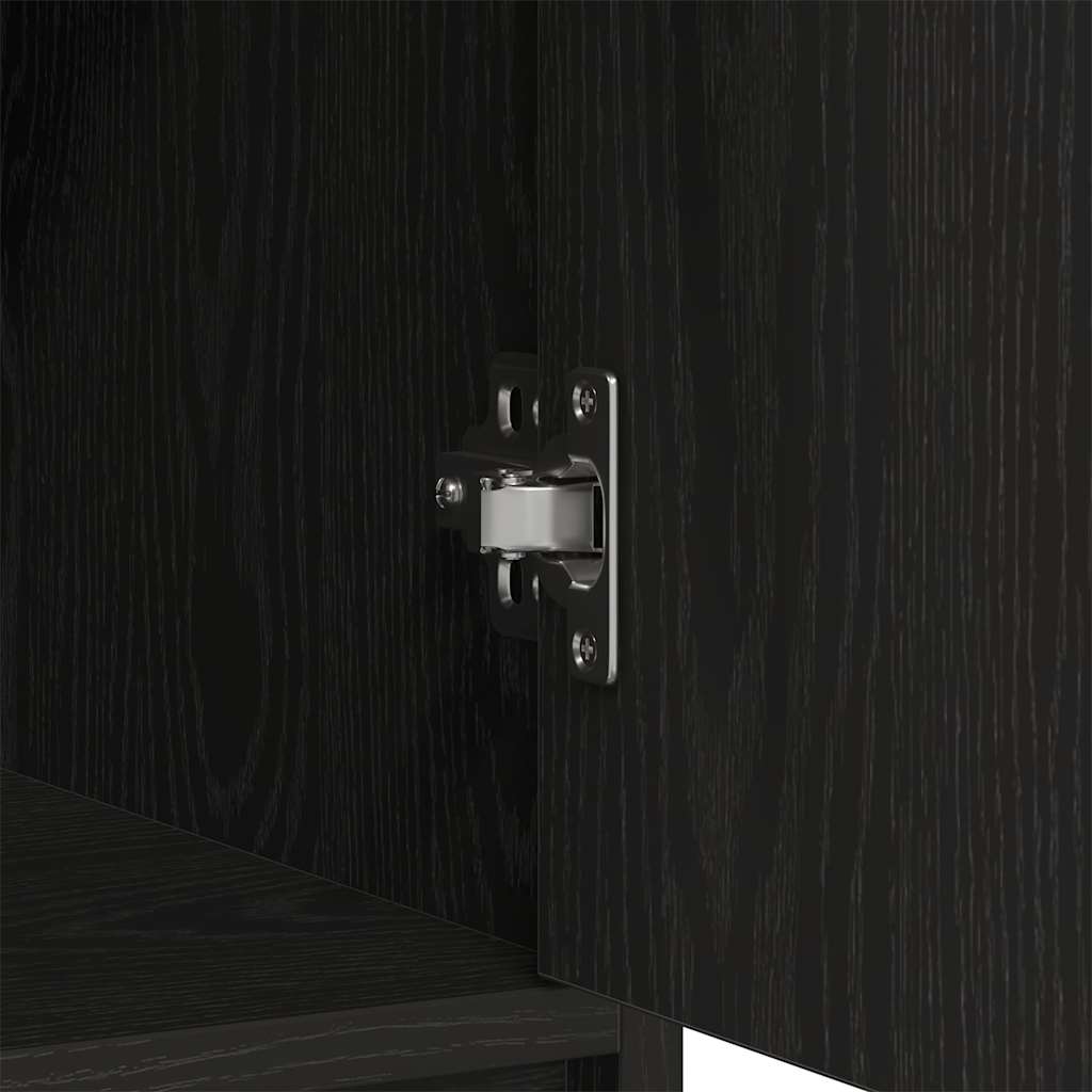 Sideboard mit Schubladen und Türen Schwarz Eichen-Optik