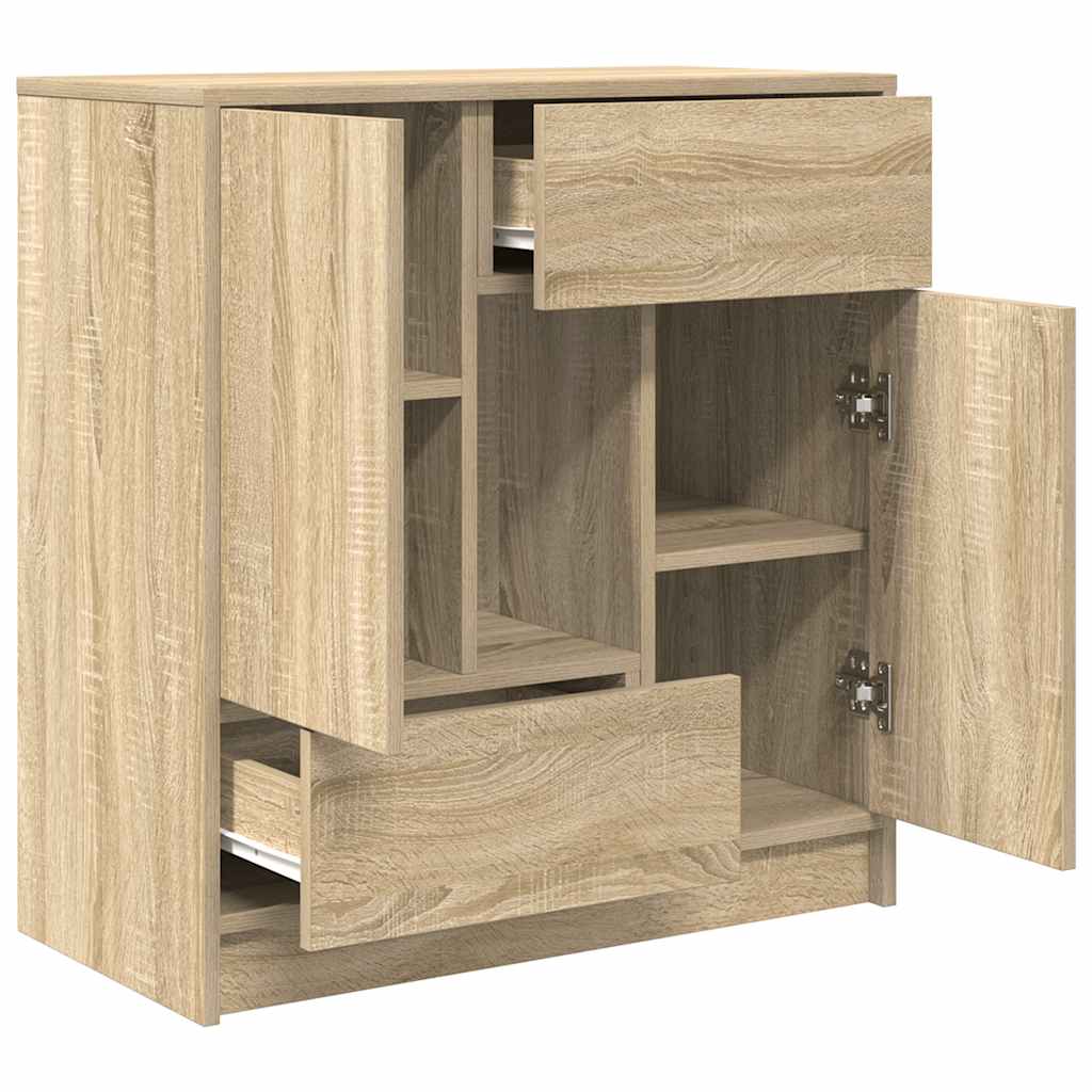 Sideboard mit Schubladen und Türen Sonoma-Eiche 70,5x34x74,5 cm
