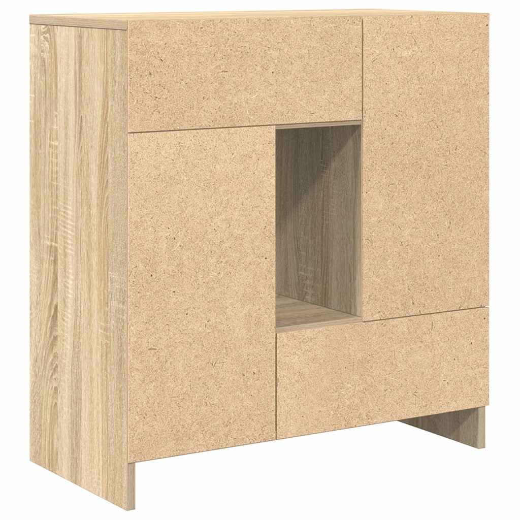 Sideboard mit Schubladen und Türen Sonoma-Eiche 70,5x34x74,5 cm