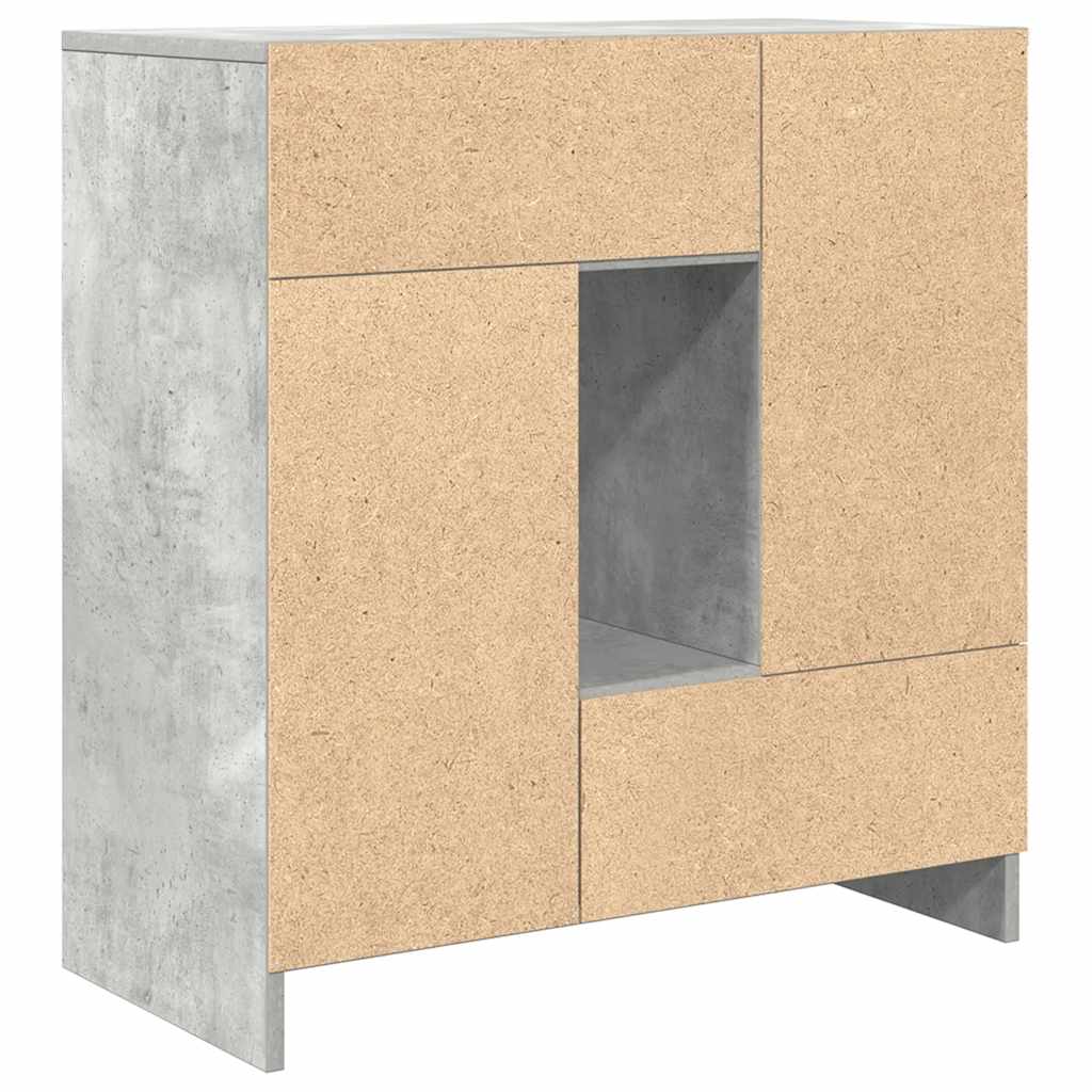 Sideboard mit Schubladen und Türen Betongrau 70,5x34x74,5 cm