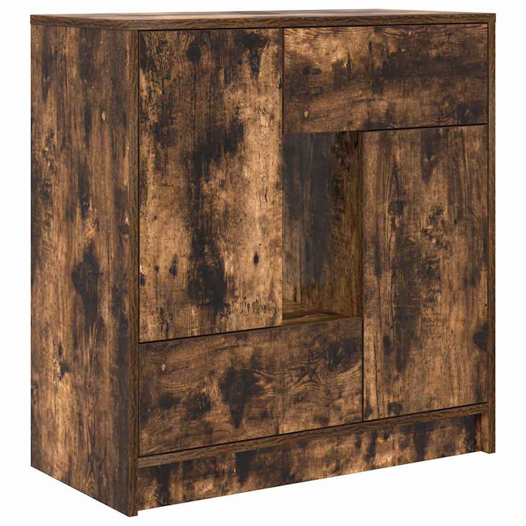 Sideboard mit Schubladen und Türen Räuchereiche 70,5x34x74,5 cm