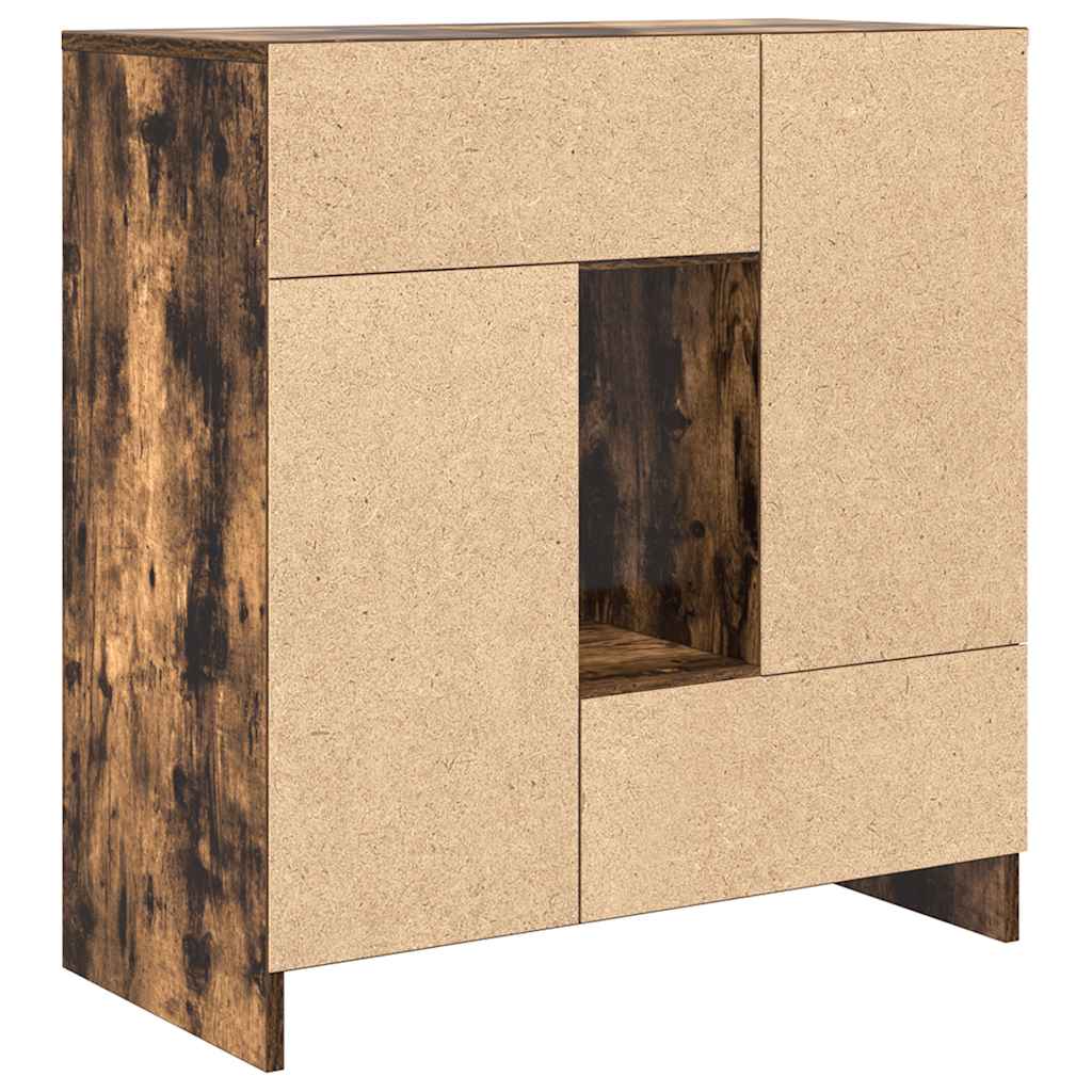 Sideboard mit Schubladen und Türen Räuchereiche 70,5x34x74,5 cm