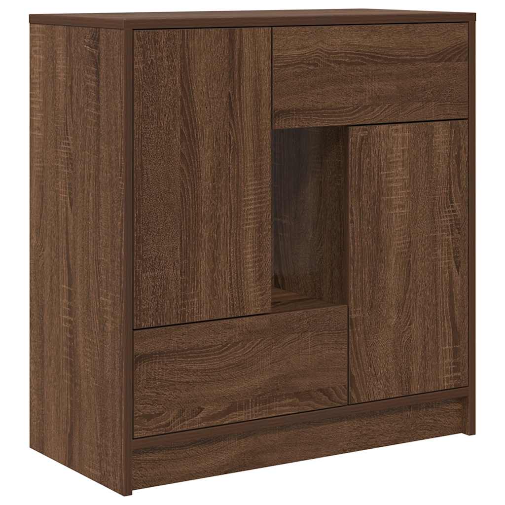 Sideboard mit Schubladen und Türen Braun Eichen-Optik