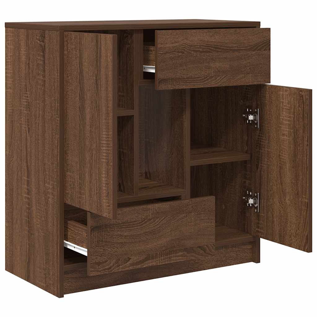 Sideboard mit Schubladen und Türen Braun Eichen-Optik