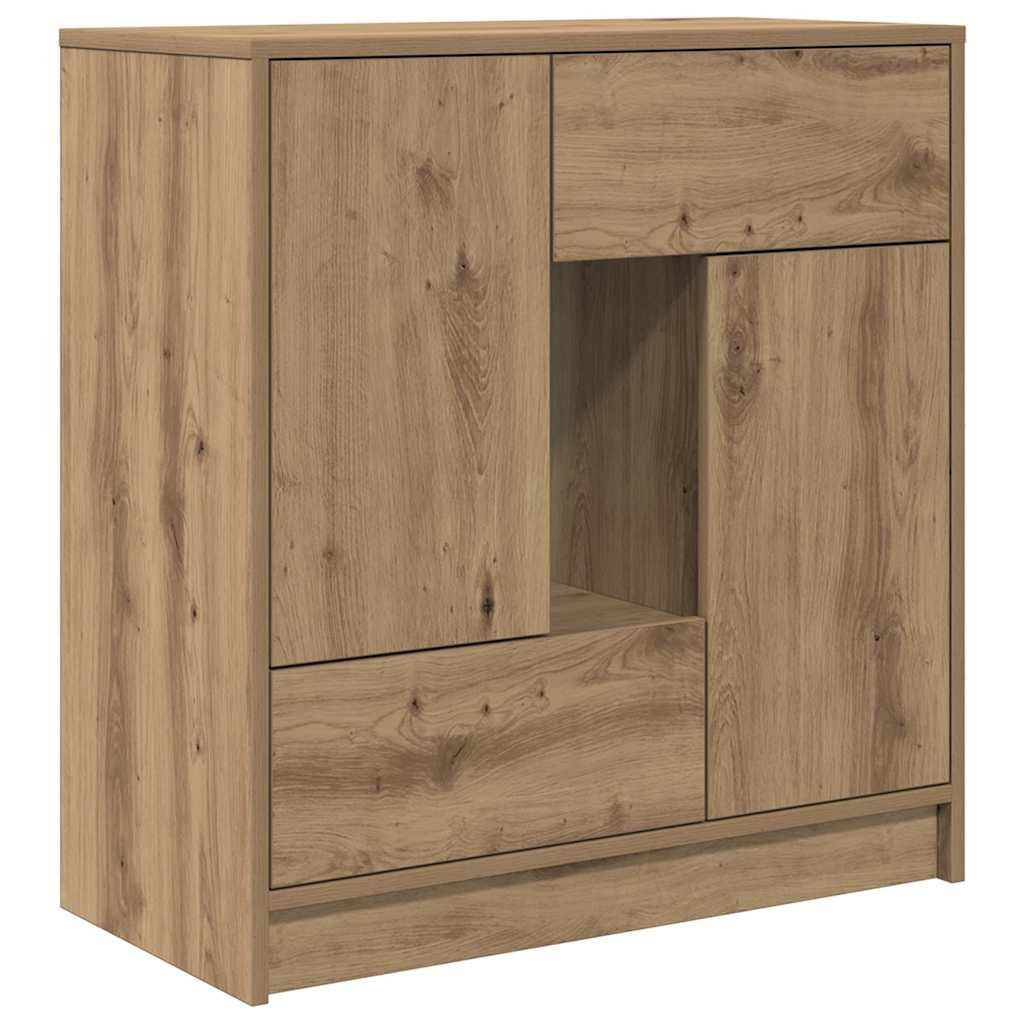 Sideboard mit Schubladen und Türen Artisan-Eiche 70,5x34x74,5cm
