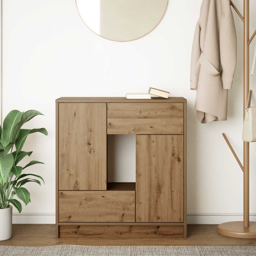 Sideboard mit Schubladen und Türen Artisan-Eiche 70,5x34x74,5cm