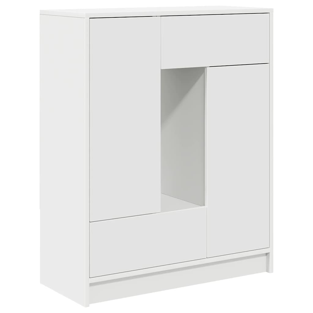 Sideboard mit Schubladen und Türen Weiß 73x31x90 cm