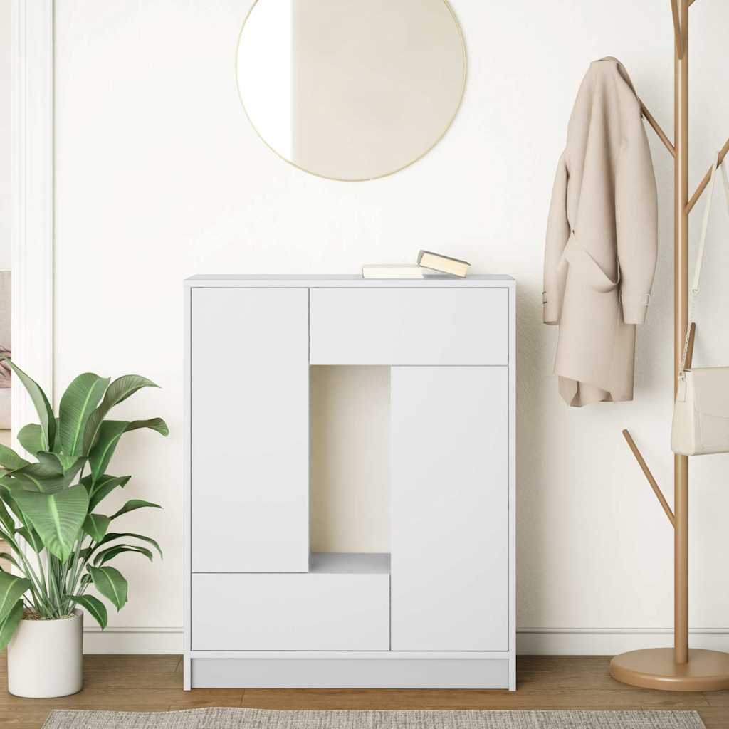 Sideboard mit Schubladen und Türen Weiß 73x31x90 cm