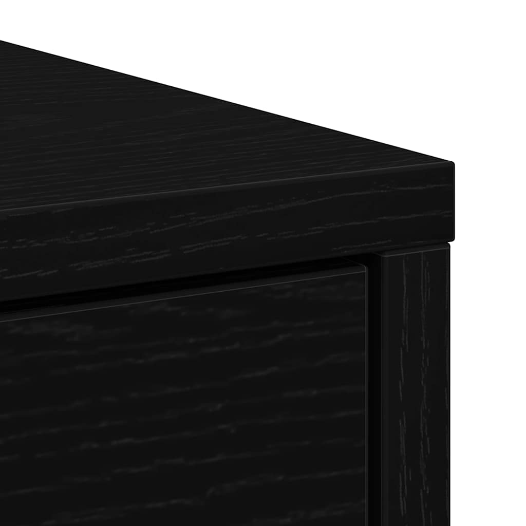 Sideboard mit Schubladen Türen Schwarz Eichen-Optik 73x31x90 cm
