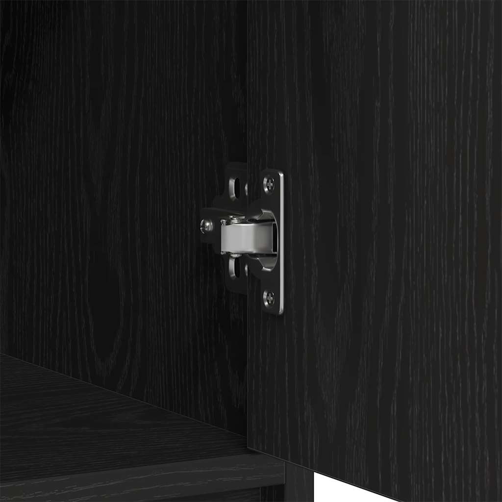 Sideboard mit Schubladen Türen Schwarz Eichen-Optik 73x31x90 cm