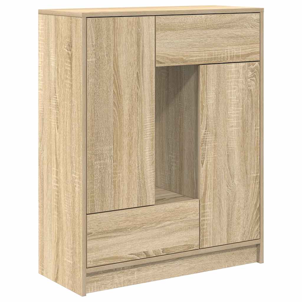 Sideboard mit Schubladen und Türen Sonoma-Eiche 73x31x90 cm