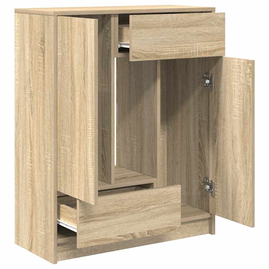 Sideboard mit Schubladen und Türen Sonoma-Eiche 73x31x90 cm