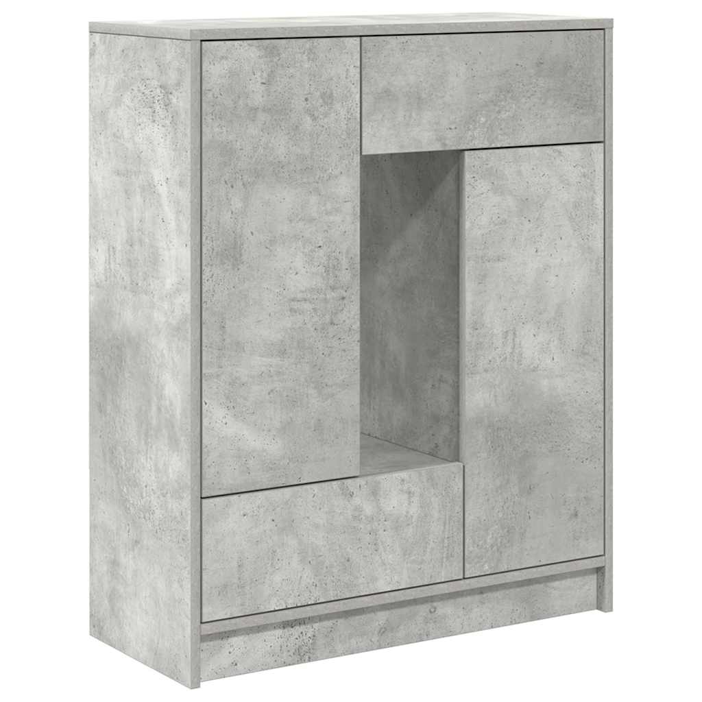 Sideboard mit Schubladen und Türen Betongrau 73x31x90 cm