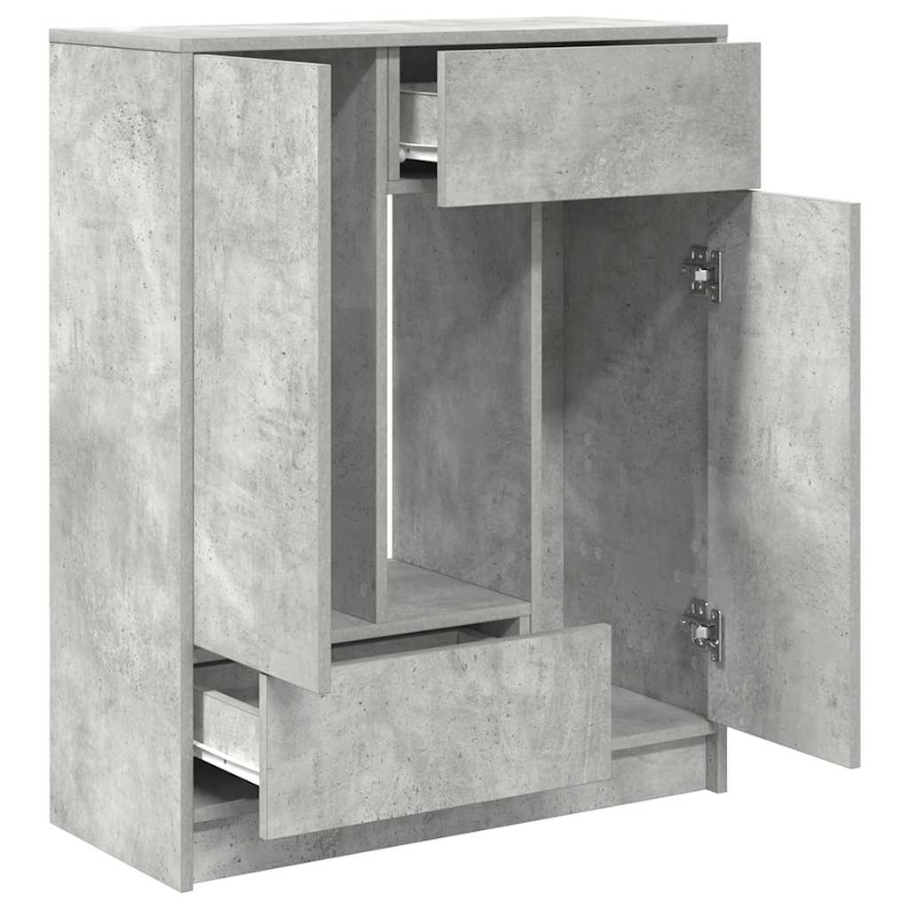 Sideboard mit Schubladen und Türen Betongrau 73x31x90 cm