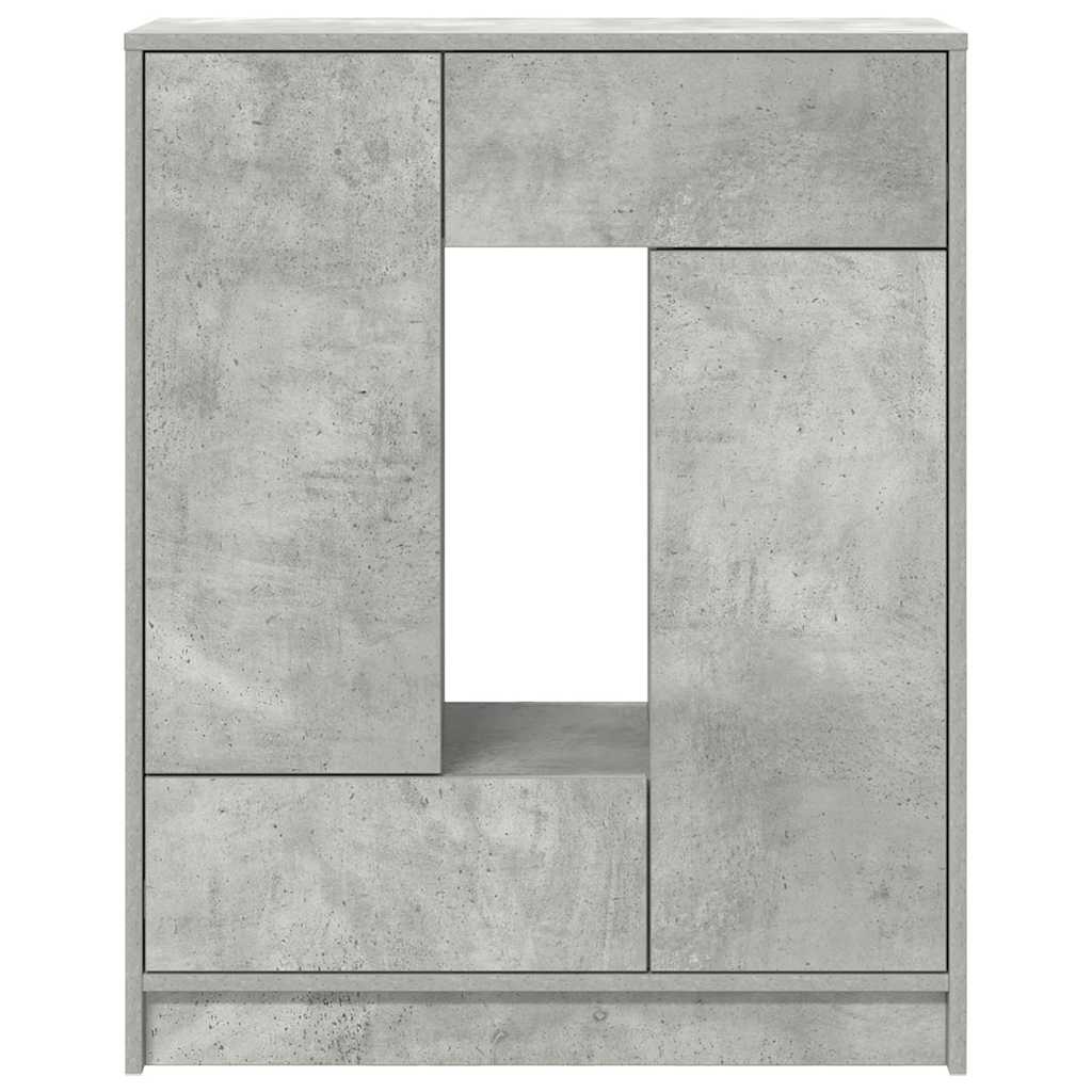 Sideboard mit Schubladen und Türen Betongrau 73x31x90 cm