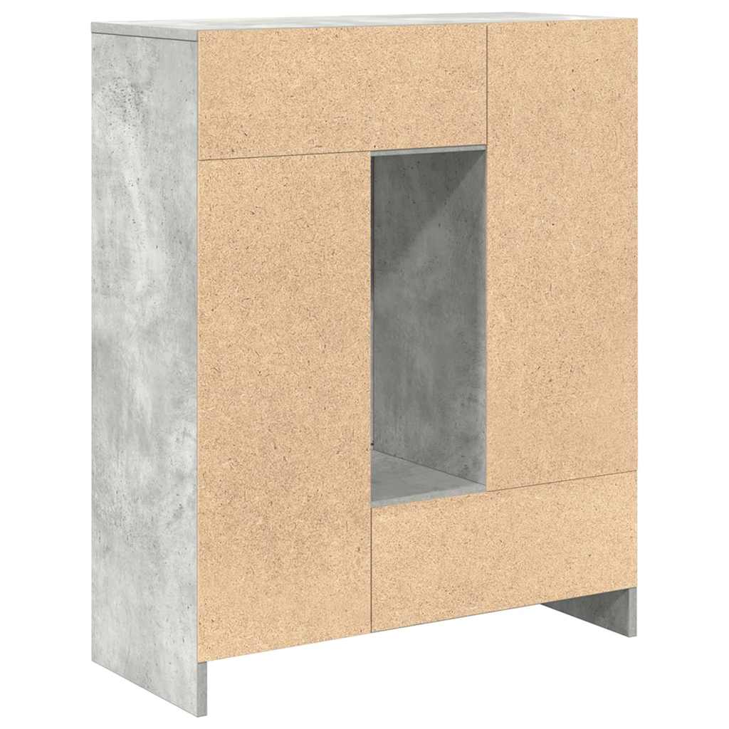 Sideboard mit Schubladen und Türen Betongrau 73x31x90 cm