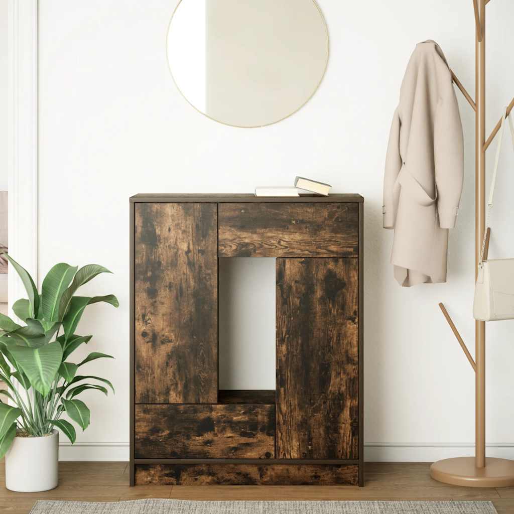Sideboard mit Schubladen und Türen Räuchereiche 73x31x90 cm