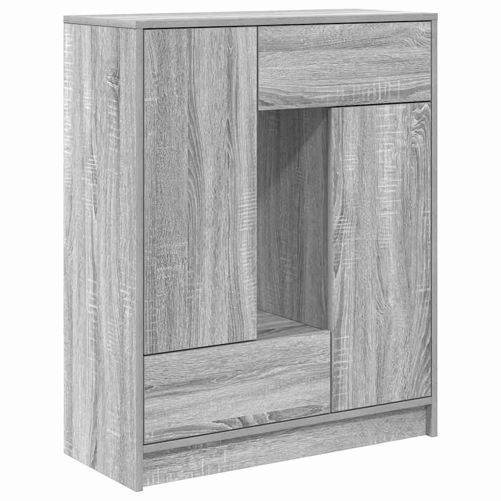 Sideboard mit Schubladen und Türen Grau Sonoma 73x31x90 cm