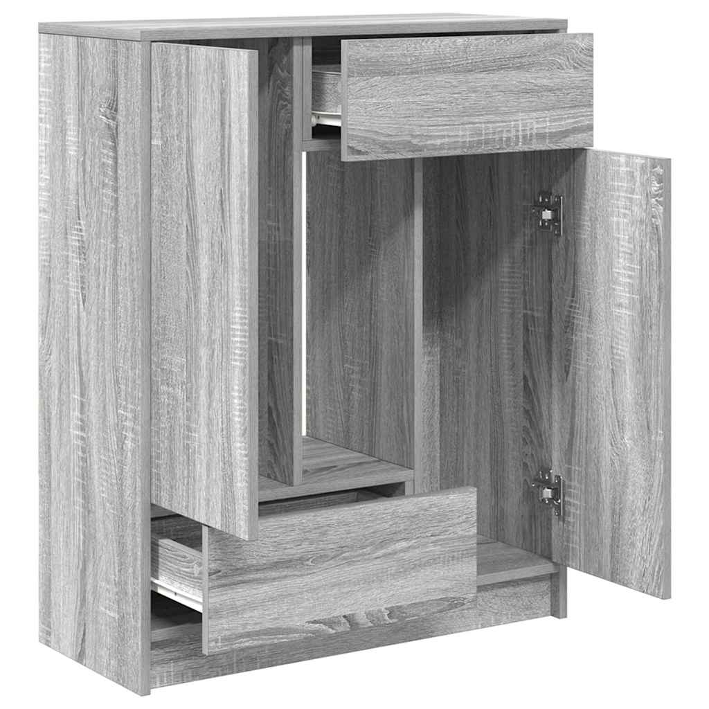 Sideboard mit Schubladen und Türen Grau Sonoma 73x31x90 cm
