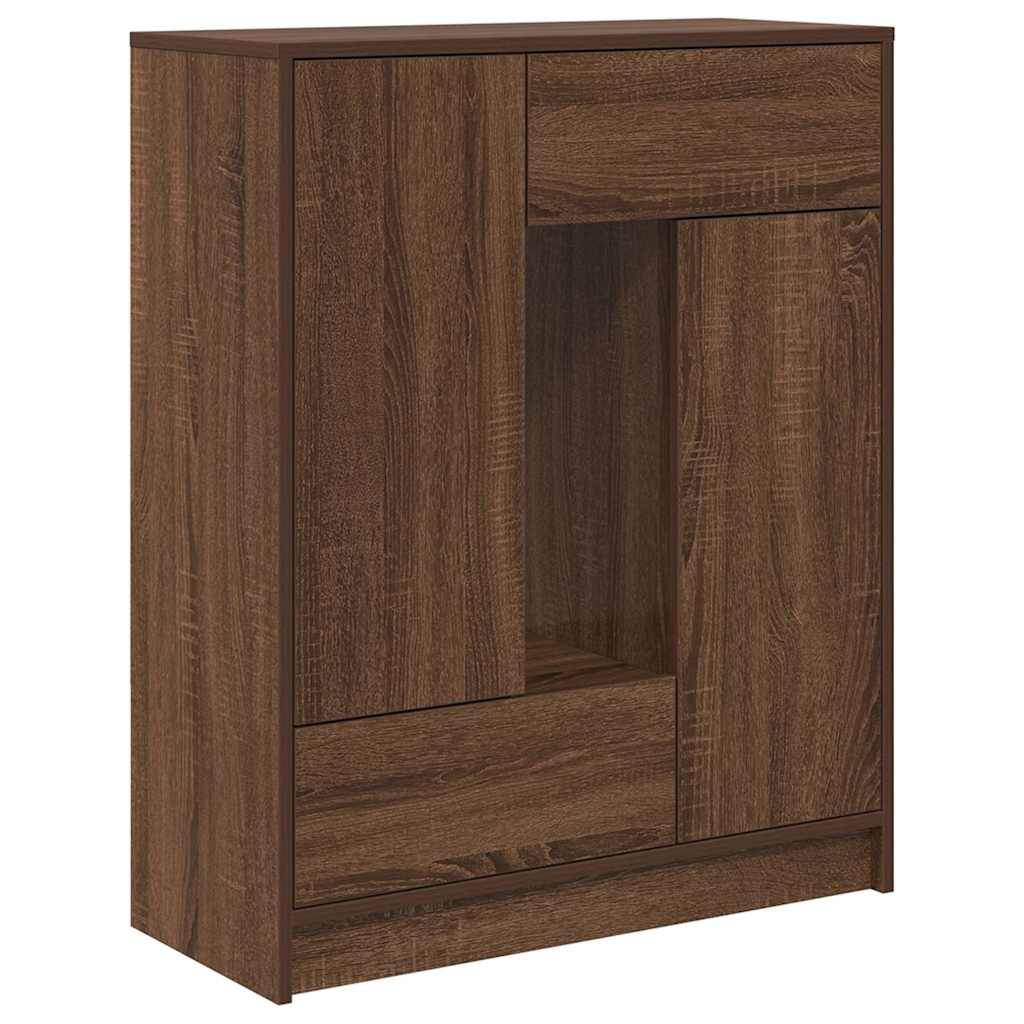 Sideboard mit Schubladen Türen Braun Eichen-Optik 73x31x90 cm