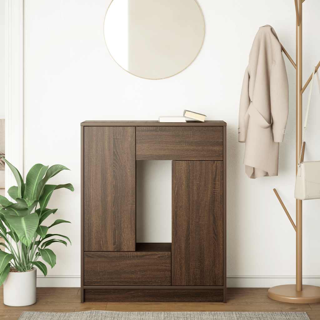 Sideboard mit Schubladen Türen Braun Eichen-Optik 73x31x90 cm