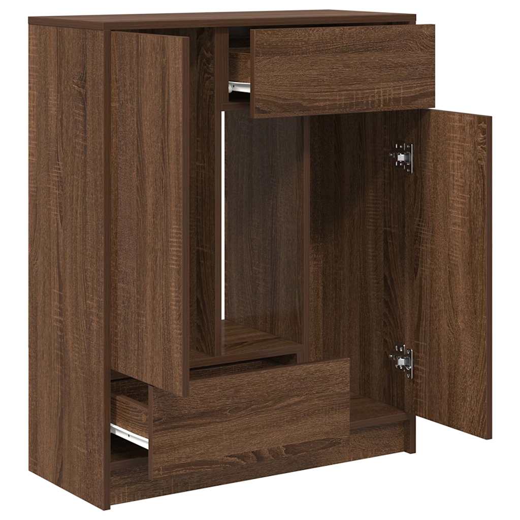 Sideboard mit Schubladen Türen Braun Eichen-Optik 73x31x90 cm