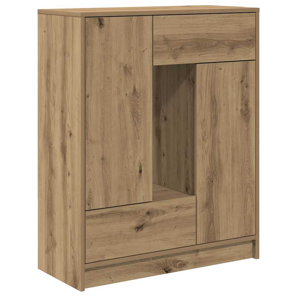 Sideboard mit Schubladen und Türen Artisan-Eiche 73x31x90 cm
