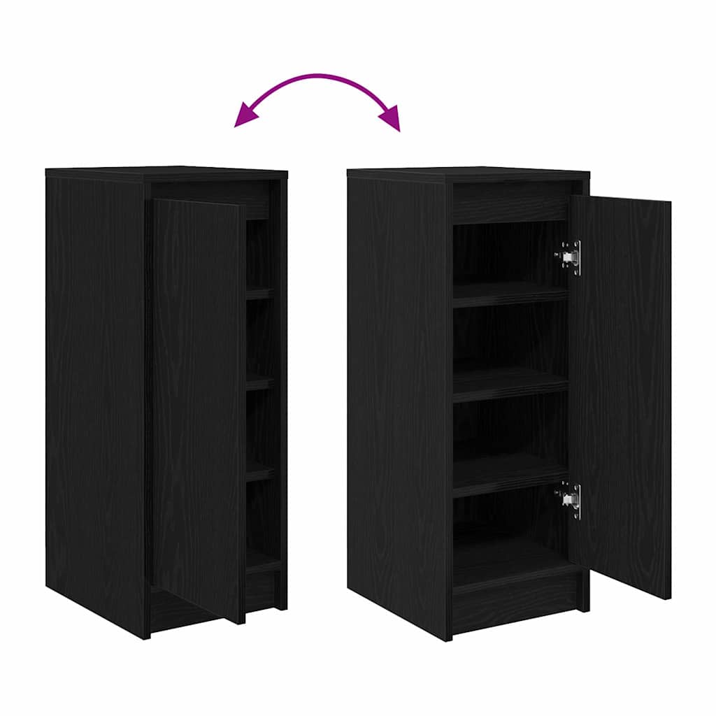 Schuhschrank Schwarz Eichen-Optik 29,5x34x76 cm Holzwerkstoff