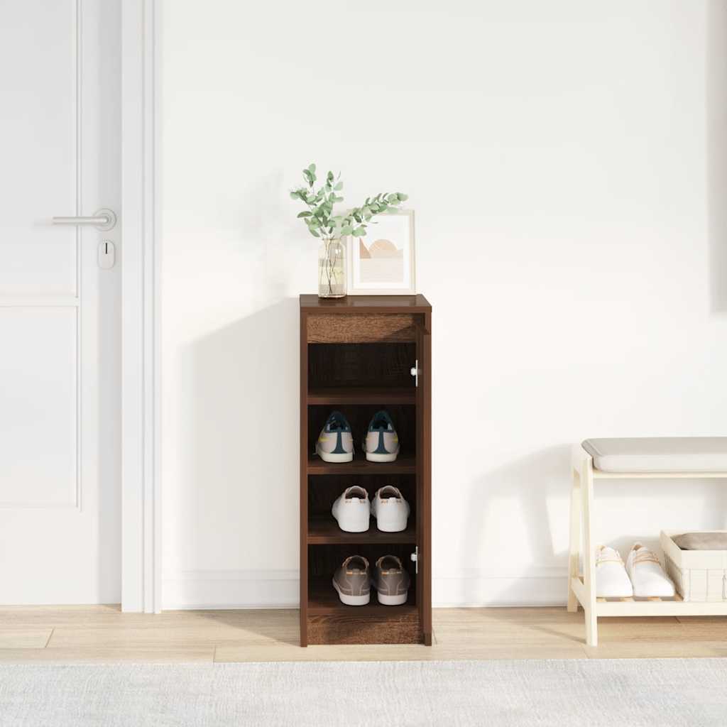 Schuhregal Braun Eichen-Optik 29,5x34x76 cm Holzwerkstoff