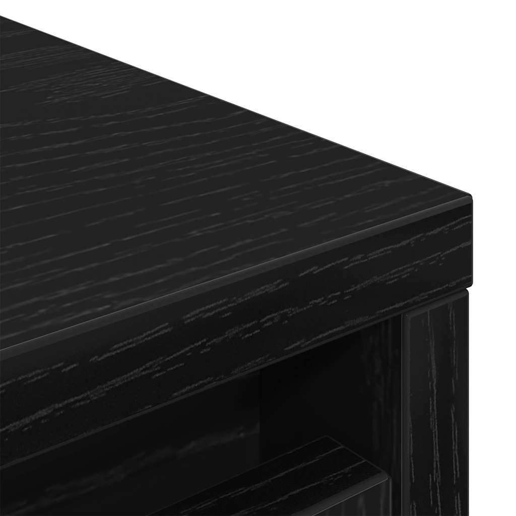 Schuhschrank Schwarz Eichen-Optik 57x34x76 cm Holzwerkstoff