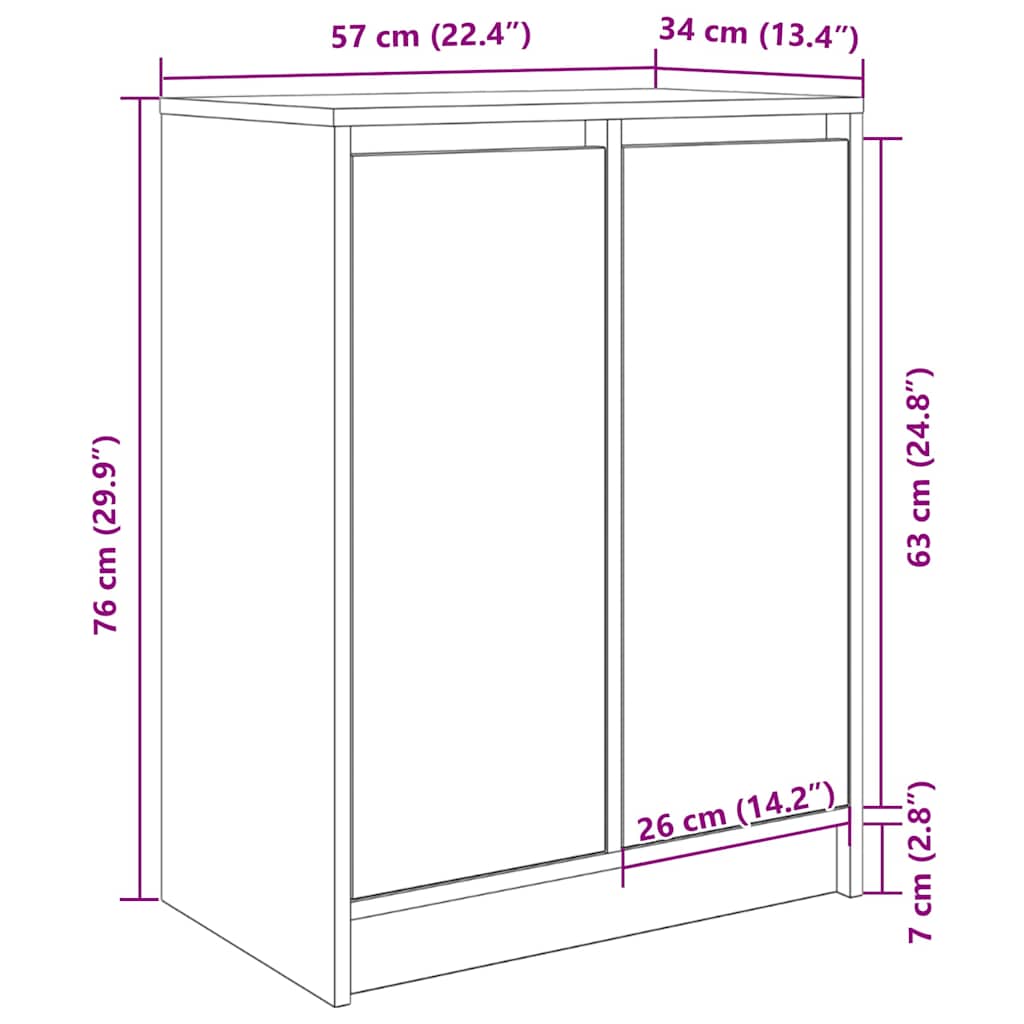 Schuhschrank Altholz-Optik 57x34x76 cm Holzwerkstoff