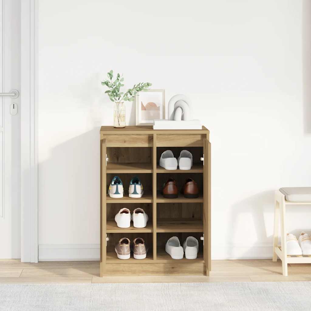 Schuhschrank Artisan-Eiche 57x34x76 cm Holzwerkstoff