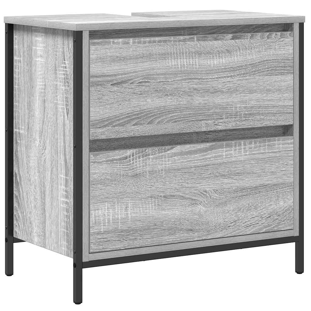 Waschbeckenunterschrank mit Schubladen Grau Sonoma 60x34,5x60cm